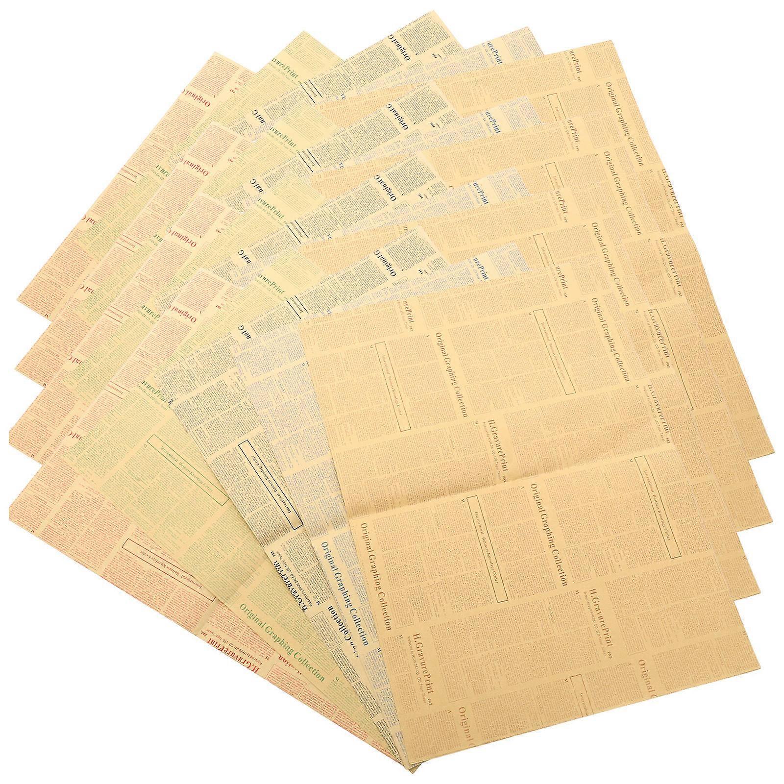 Wrapping Paper Newspaper Design Rectangular Shape Assorted Color present Wrapping Diy Crafts Bouquet Packaging 70X50Cm 20Pack