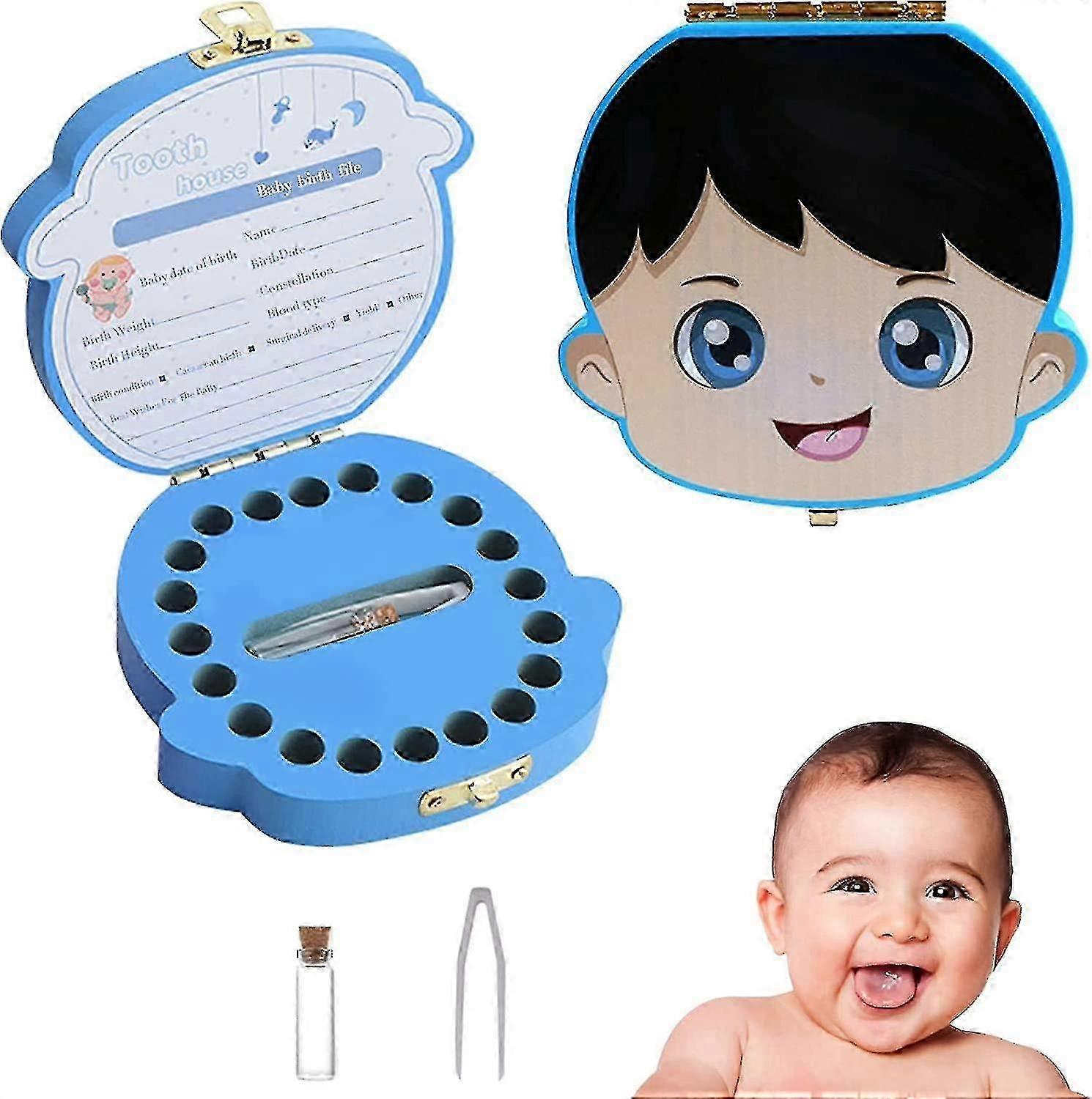 קופסת שיניים לתינוק, קופסת מזכרת פיות שן לתינוק, חיסכון בשיניים ילד ומתנה מחזיקה לתינוקות שזה עתה נולדו מתנת מקלחת מתנה