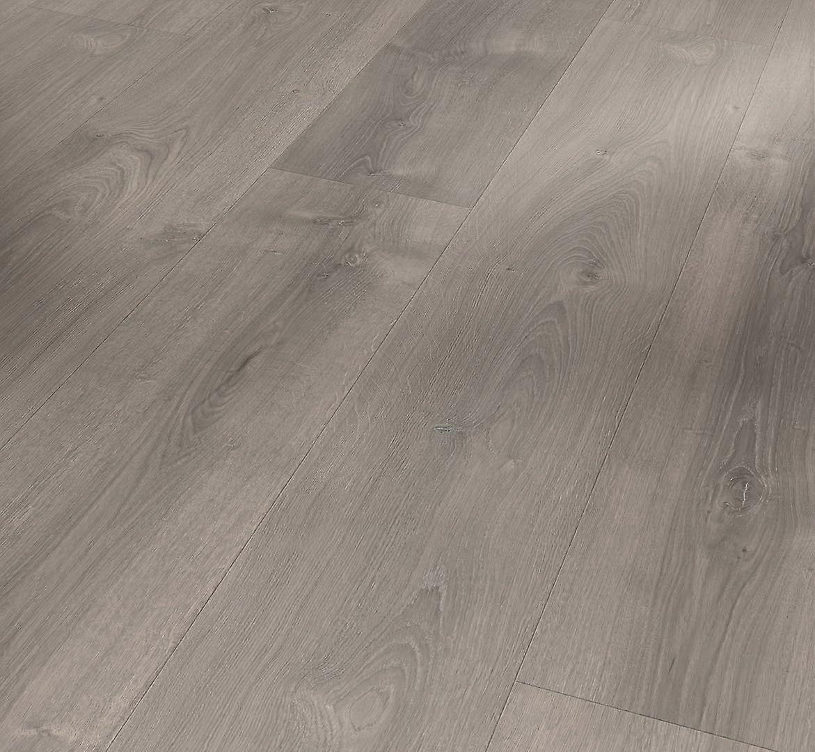 Decorative Floor Laminate Basic 600 Oak Valere Pearl Grey Limed Natural Structure Lock Plank 4 V Joint