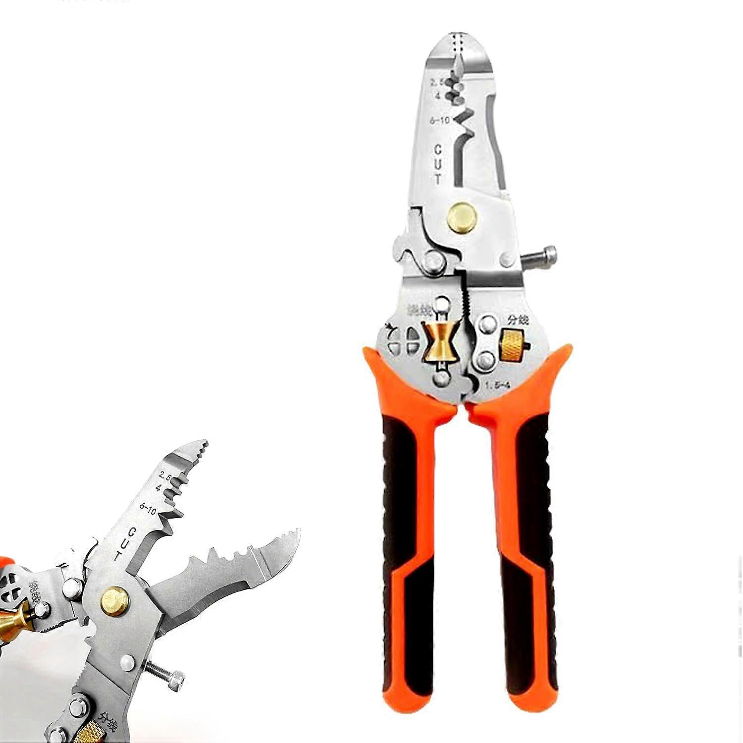 Wire Stripper with Voltage Tester 9-In-1, Cable Stripper, Current Measurement, Voltage Tester Pliers, Winding, Splitting