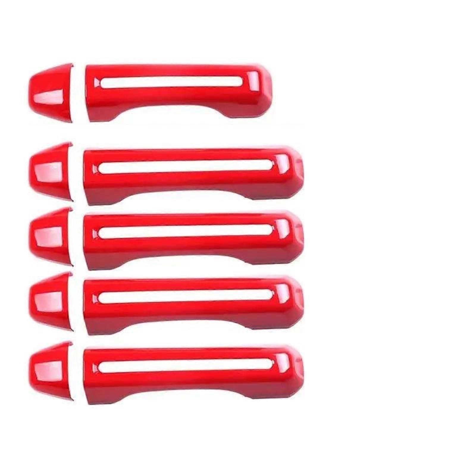 Car Door Handle Cover Trim For Jeep Wrangler JL/JLU 2018-2021 Door Handle Inserts And Tailgate Handle Cover, Red