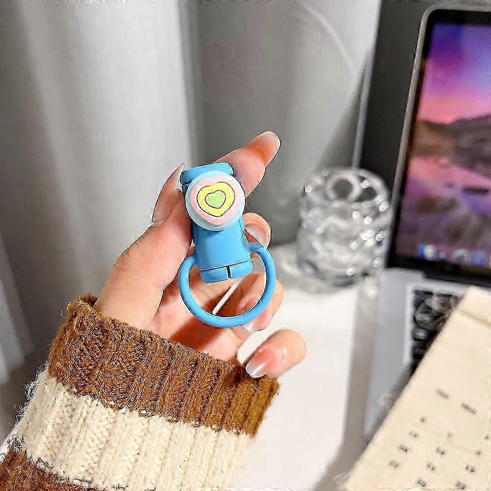 2 i 1 datakabel skyddsskydd, söt silikon datakabel rullare, universell mini datakabel skyddsfodral 4st