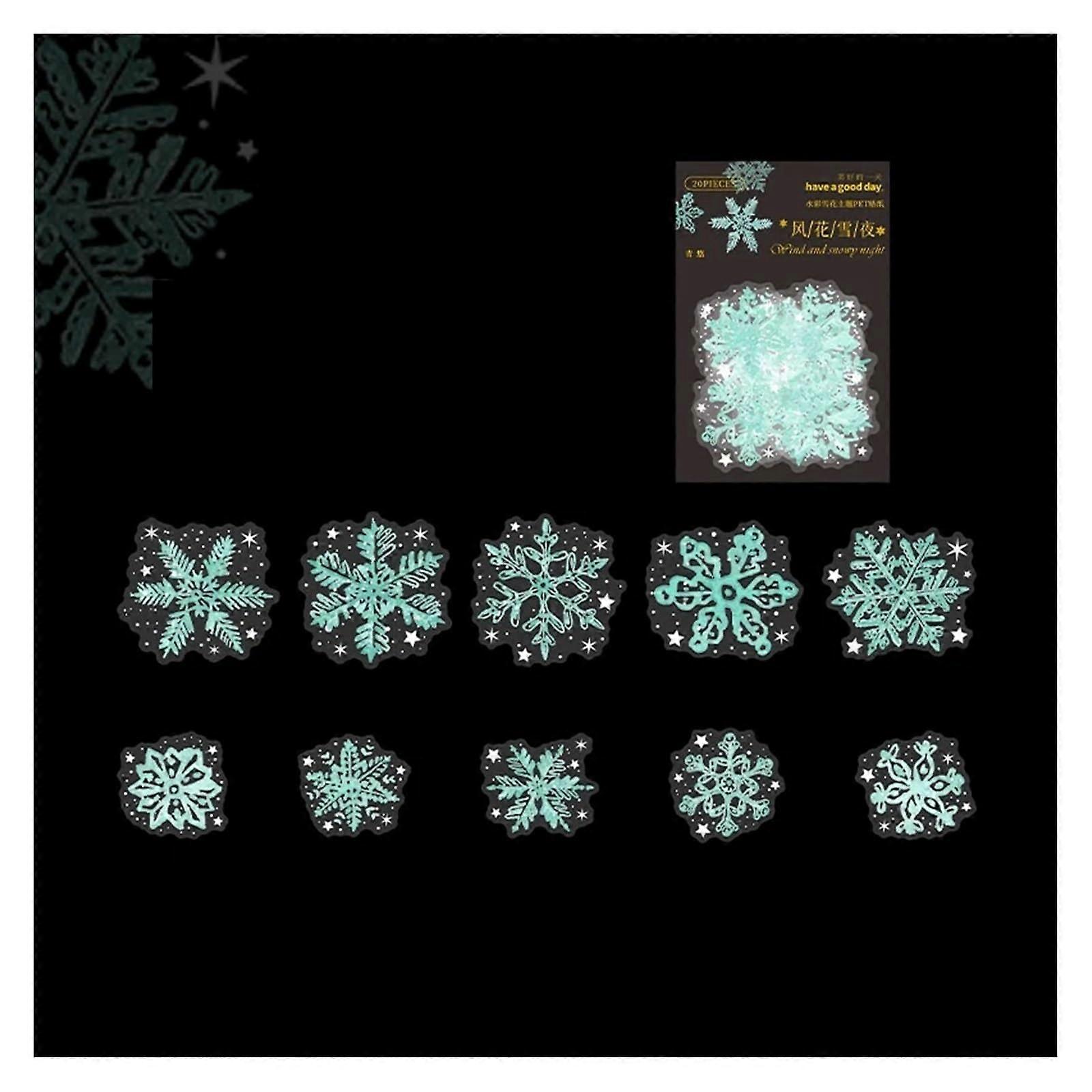 Decorative Scrapbook Stickers - 20 Snowflake Style DIY Journal and Scrapbooking Stickers for Birthdays and Parties