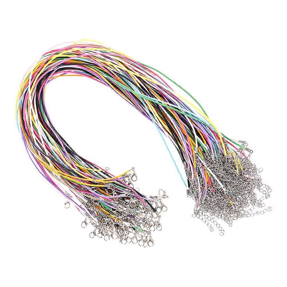 60pcs Necklace String with Extenison Chain and Lobster Clasp for DIY Jewelry Making (Assorted Color)