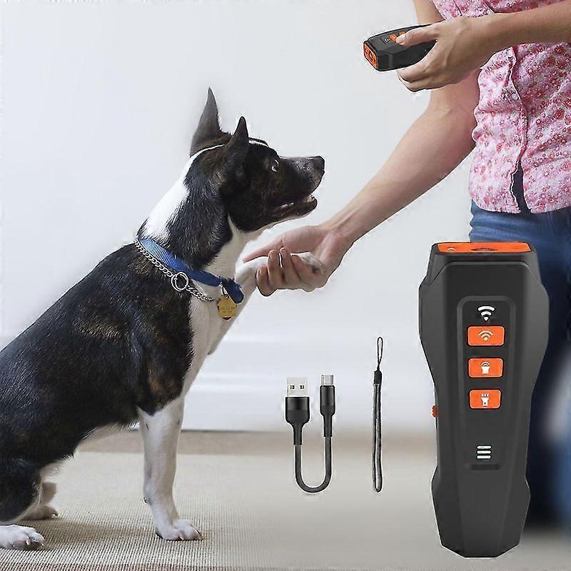 Dog Bark Deterrent Device, 3-in-1 Rechargable Ultrasonic Anti Barking Device, Ultrasonic Training Tool for Unwanted Dog Behavior