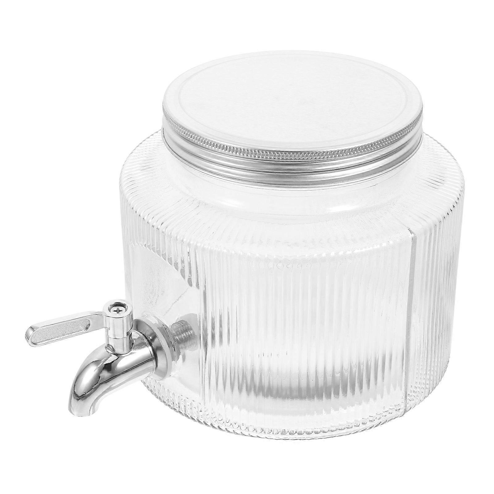 Stylish Glass Beverage Dispenser with Spout for Storage Safe Reliable Multi Use 3.5L Capacity
