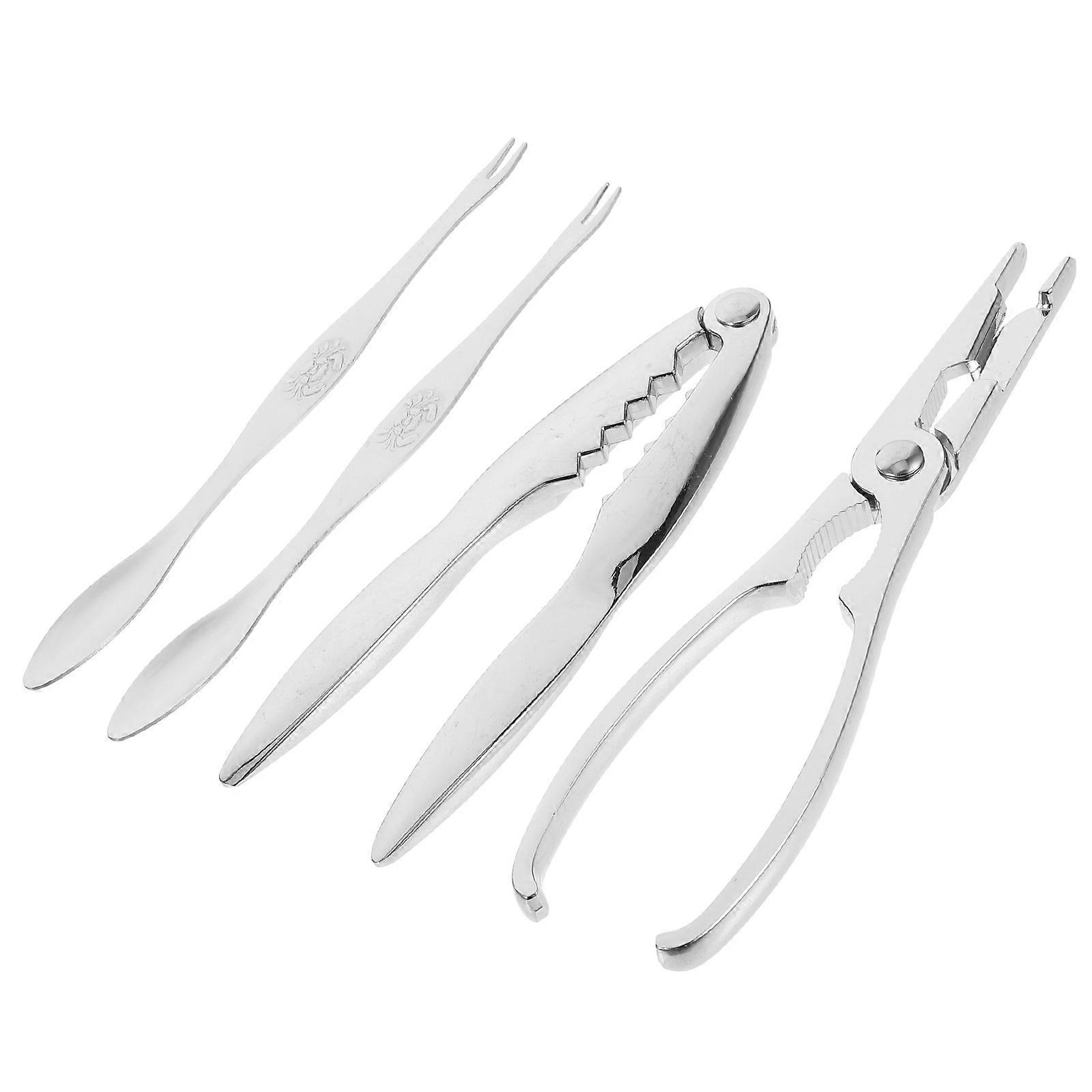 4pcs Crab Tool Set with Crackers Scissors and Crab Forks Multi Use Scissors for Cracking Crabs