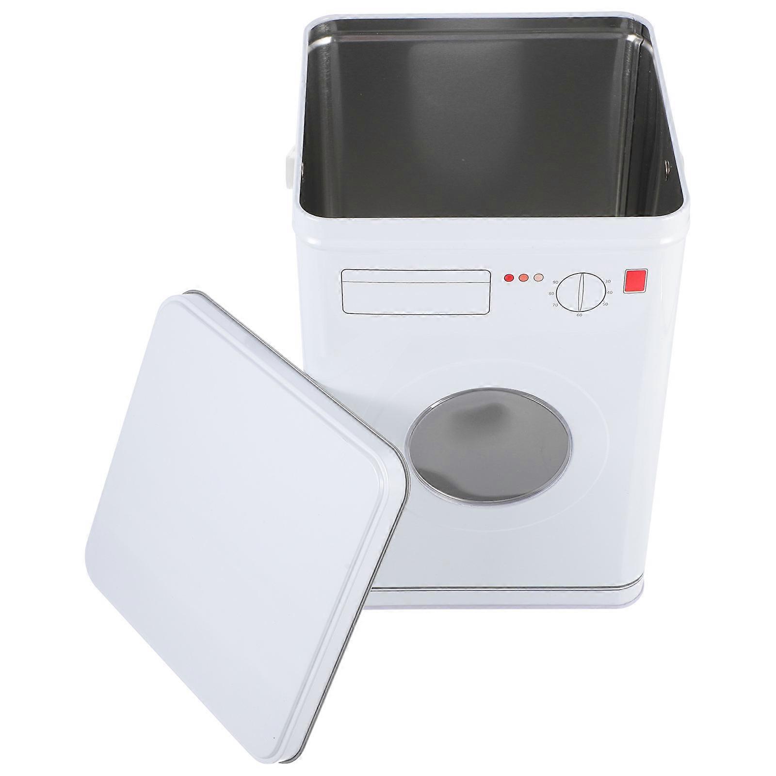 Washing Machine Shape Storage Box White Iron Sundries Box for Space-Saving Storage Design