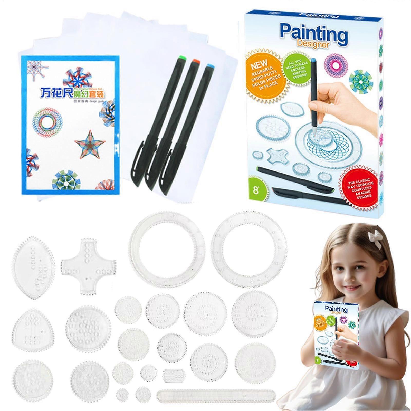 Spiral Drawing Templates, Geometric Ruler for Spiral Art 28x Art Template Set
