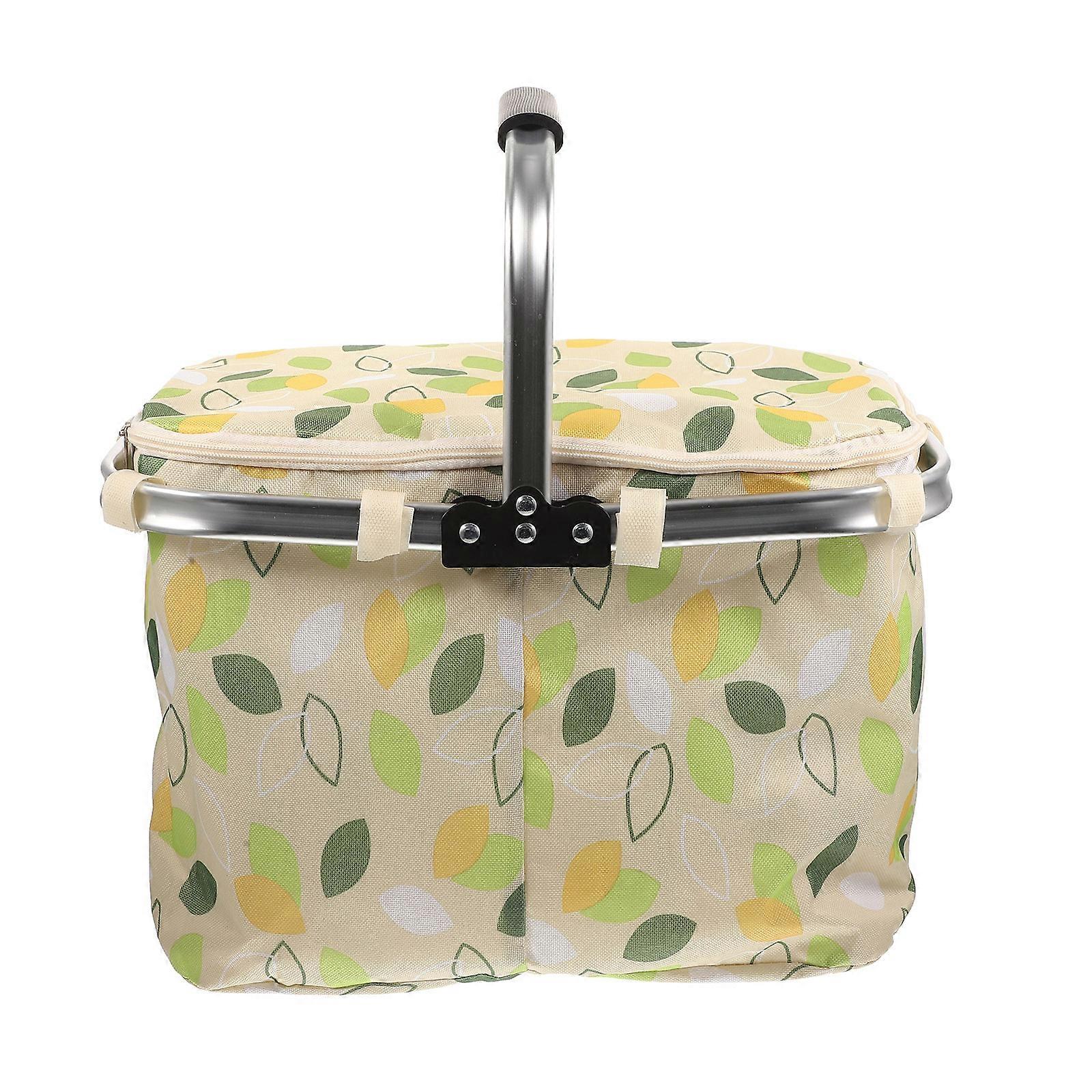 Portable Picnic Basket Aluminum Oxford Fabric Storage Container Outdoor 1Pack