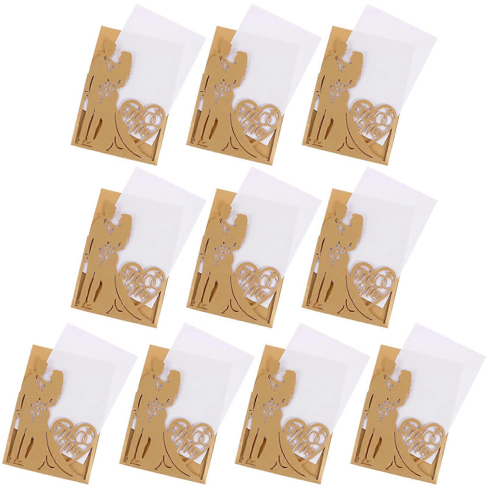 10pcs Creative Wedding Invitations Bride Groom Lovely Paper Invitations Cards
