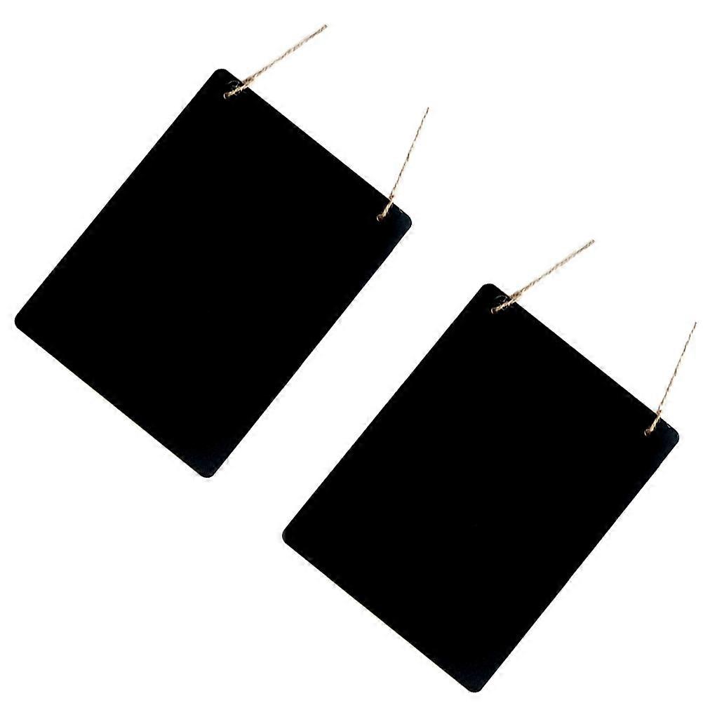 Mini Double Sided Hanging Chalkboard for Home Decor Black Plastic Lightweight 2 Pieces