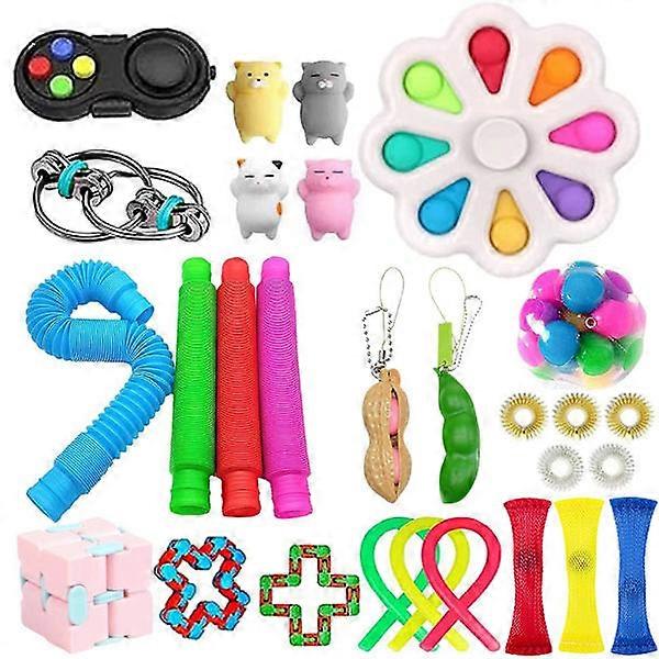 Mordely Adventní kalendář 2023 - 28 balení hraček Fidget Pop it pro dospělé & Ba multicolor