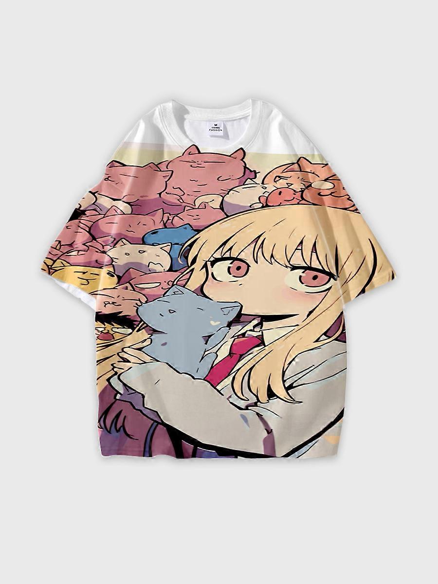 T-shirt round neck book Characters Pattern loose short sleeve P438