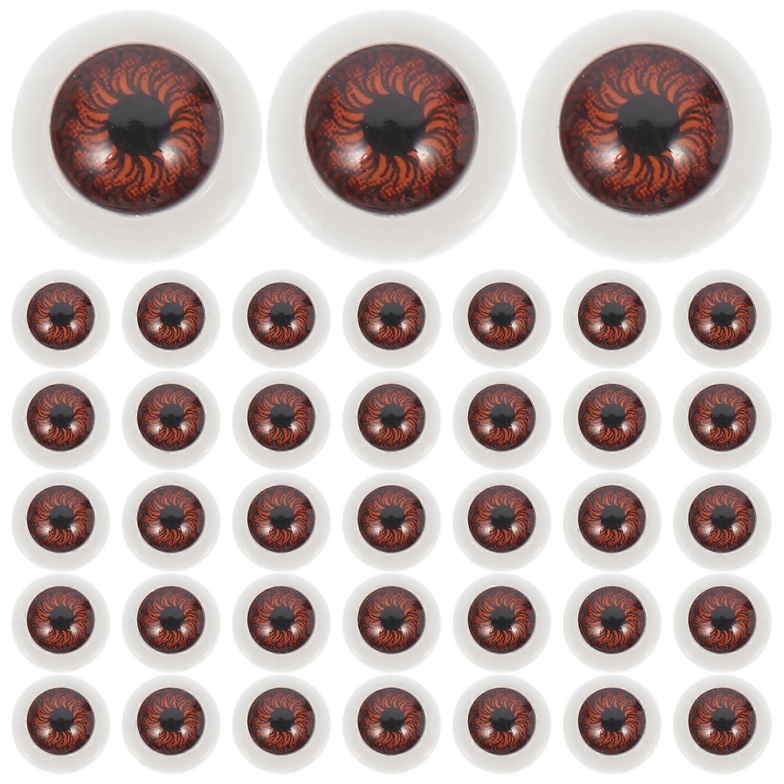 50Set Round Plastic DIY Eyeballs Craft Supplies For Doll Making Ideal For Enhancing Parent Child Relationship In Brown