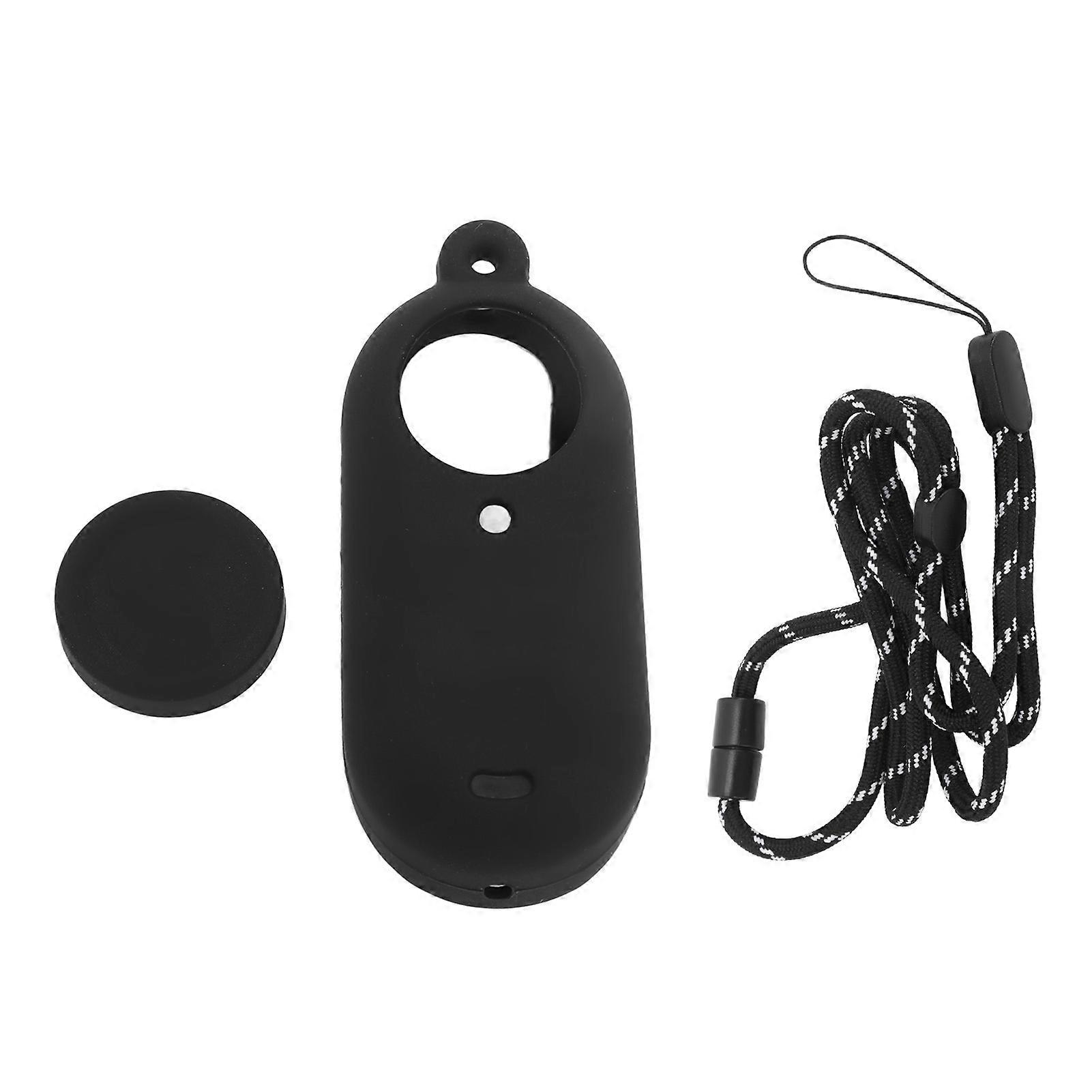 Camera Protective Case Lens Cover Silicone Case All Round Protective Cover with Hanging Rope for Insta360 GO3 Black