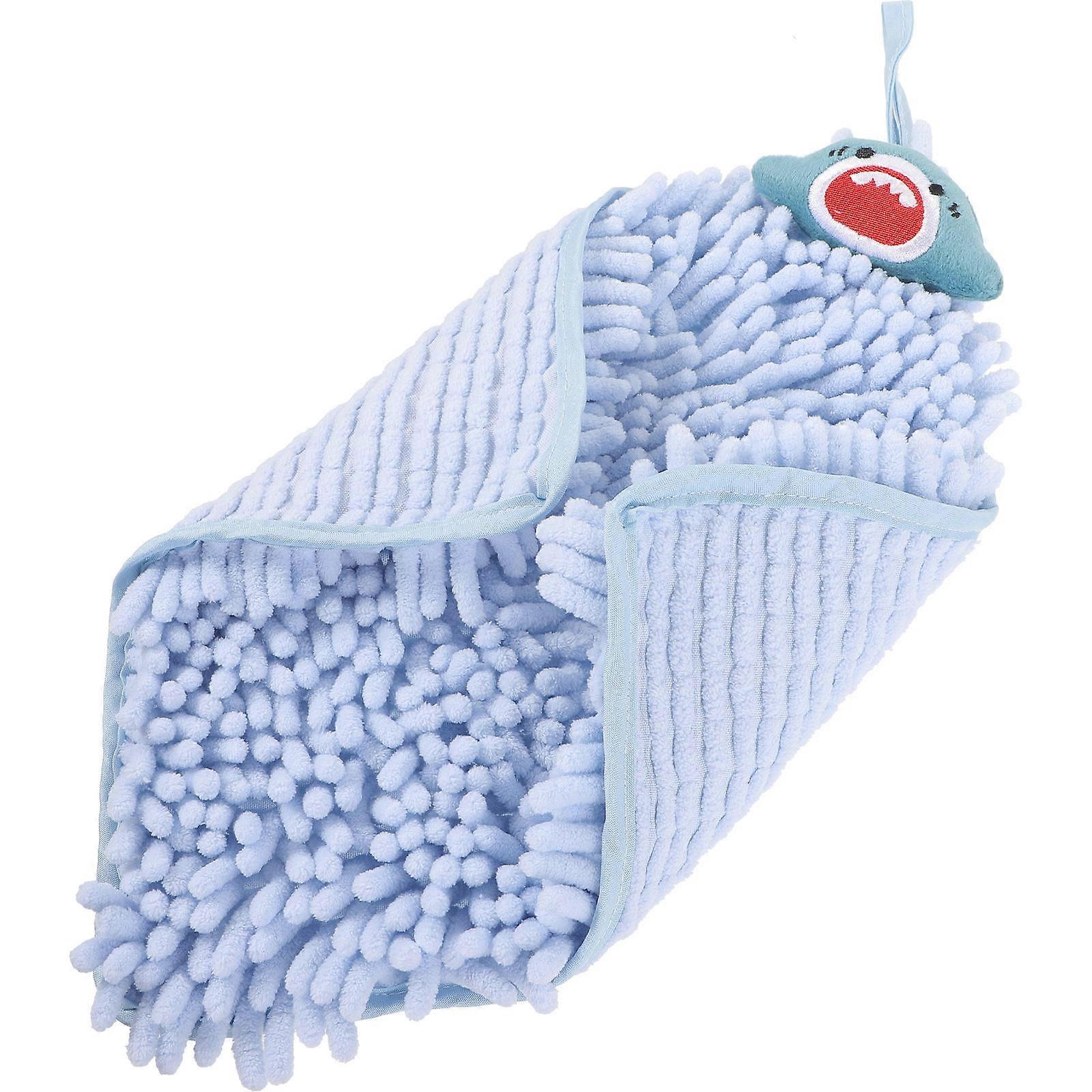 Skyblue Chenille Hand Towel for Bathroom Use Super Absorbent and Quick Drying 10.5 x 18 inches
