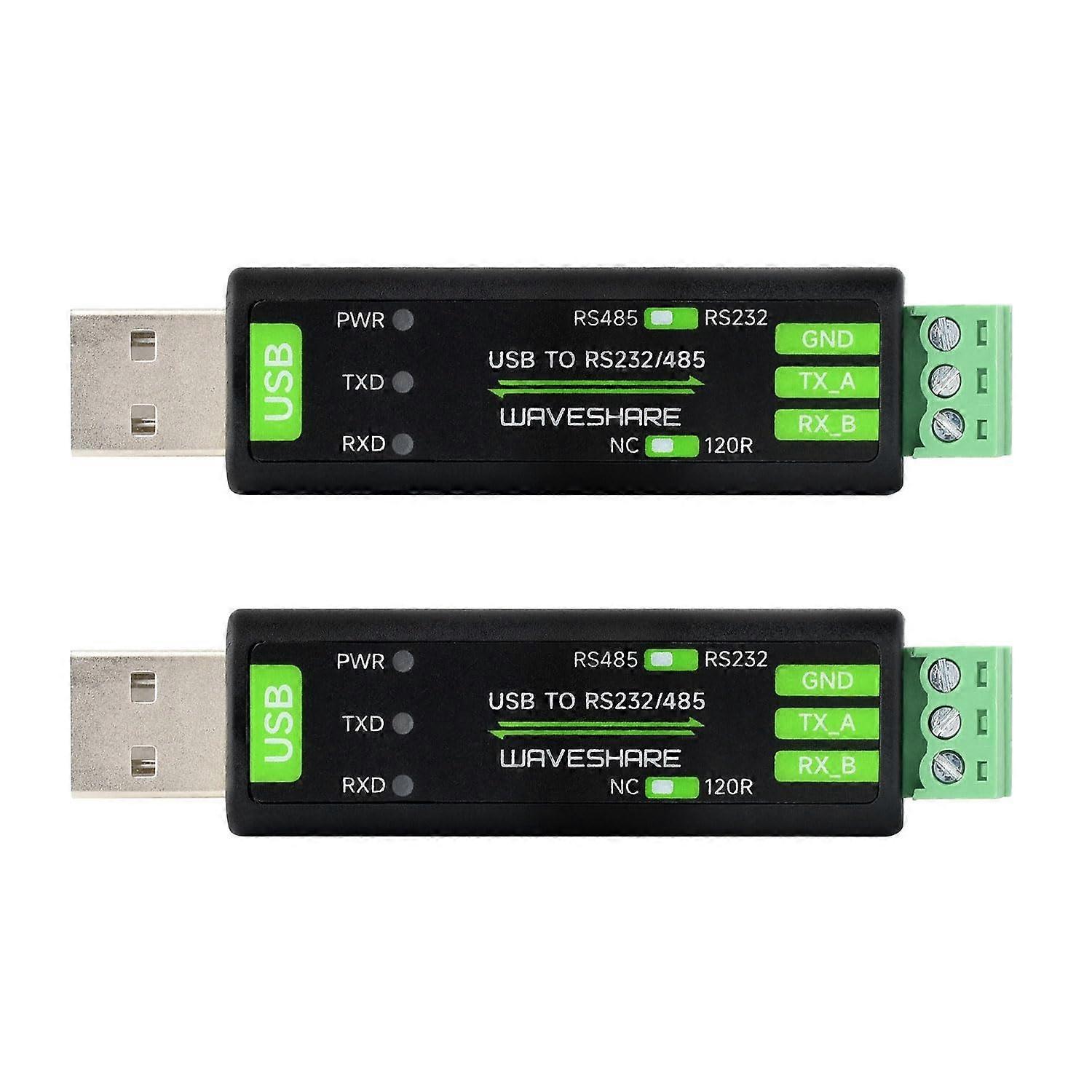 2pcs USB to RS232/485 Serial Converter with FT232RNL Chip for Mac/Linux/Android/Windows 11/10/8/7, Stable Transmission
