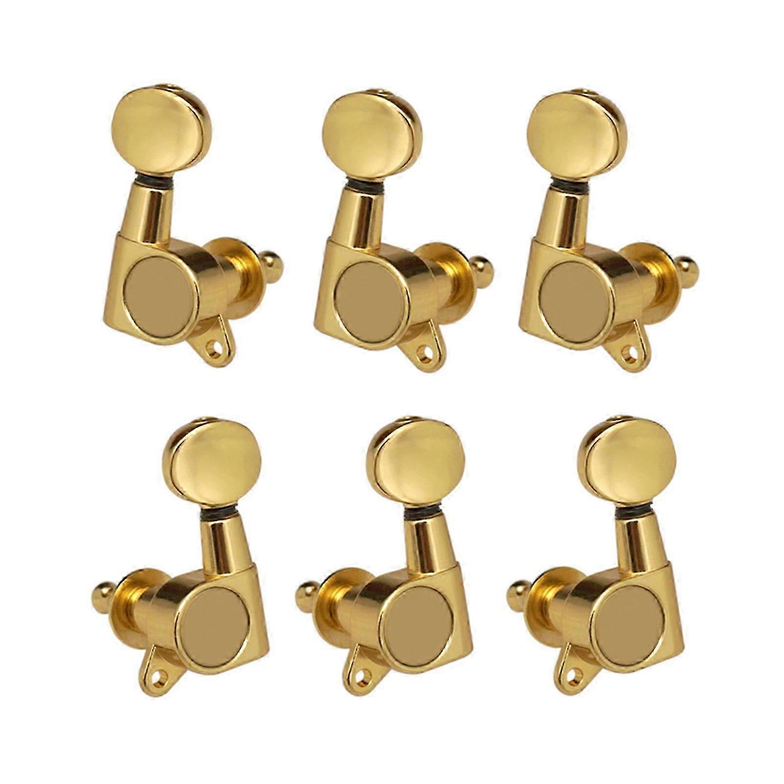 Guitar String Tuning Pegs Tuning Machines Sealed Machine Heads Tuning Keys Oval Button 6 Right for Electric Guitar or Acoustic Guitar Chrome Blacks