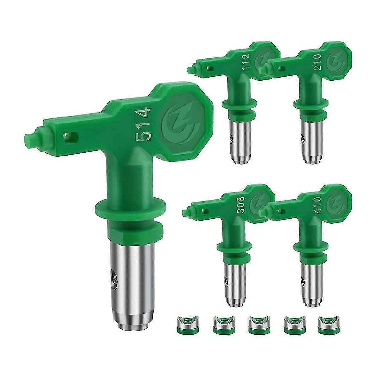 5-Pack Low Pressure Airless Tip Reversible Nozzle Replacement Airless Paint (112, 210, , 410, 514)