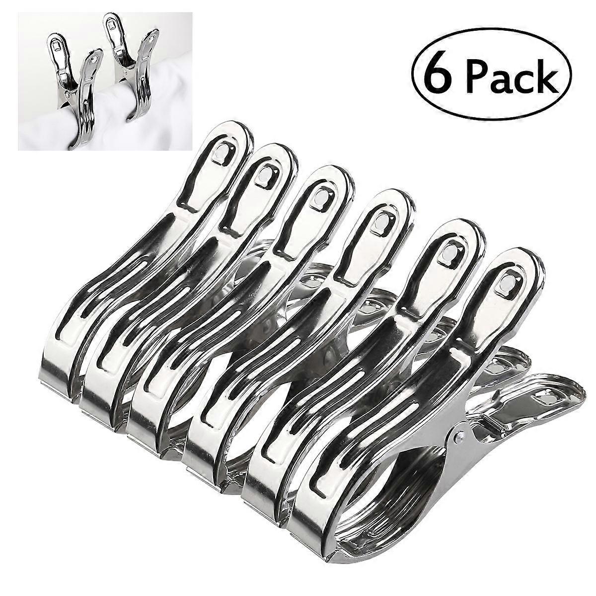 Stainless Steel Towel Clips 6Pcs Ideal For Holding Clothes During Drying Clothes Task Size 12X6CM Windproof Function