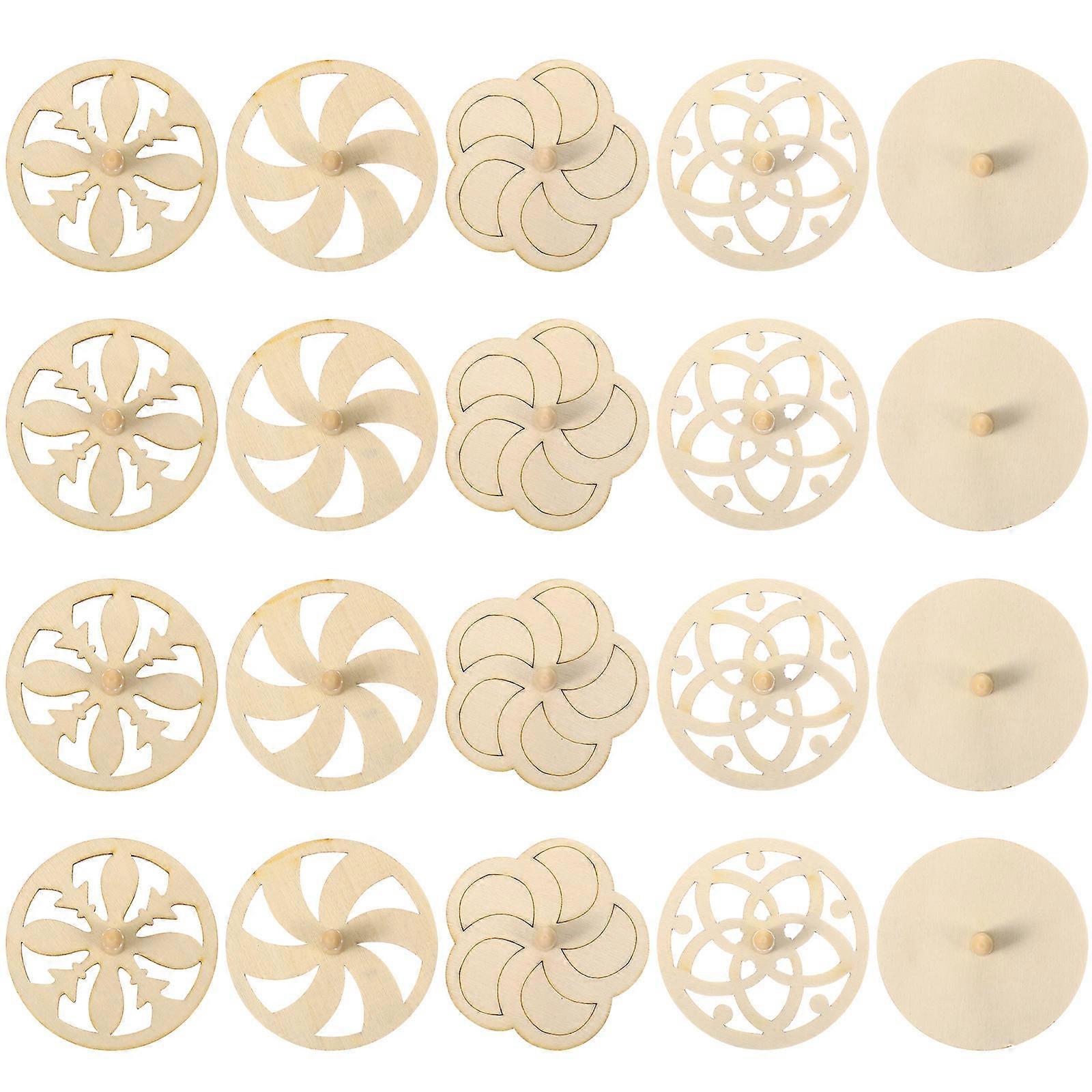20pcs Unfinished Gyroscopes for Creative Painting, DIY Tops for Motor Skills Development and Classroom Activities