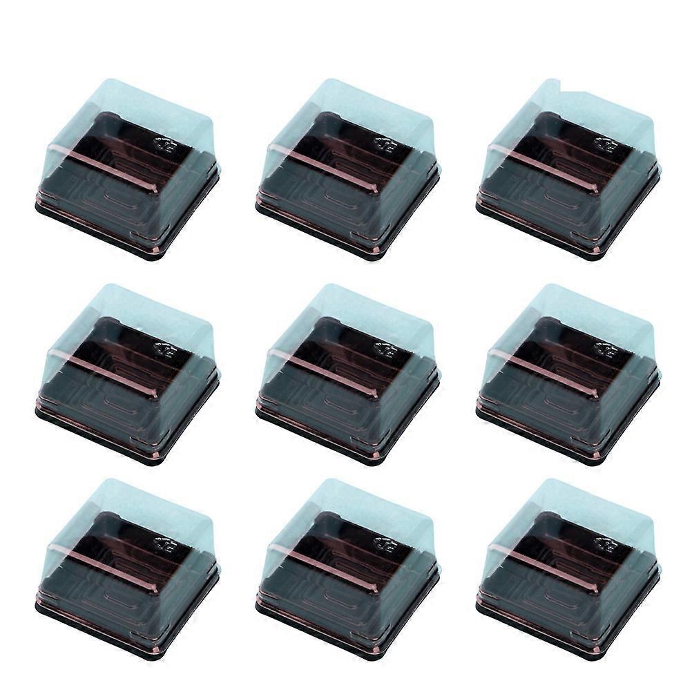 Transparent Plastic Cake Boxes for Storage Cakes Food Grade NonToxic Reusable with Black Bottom and Clear Lid 50 Pcs