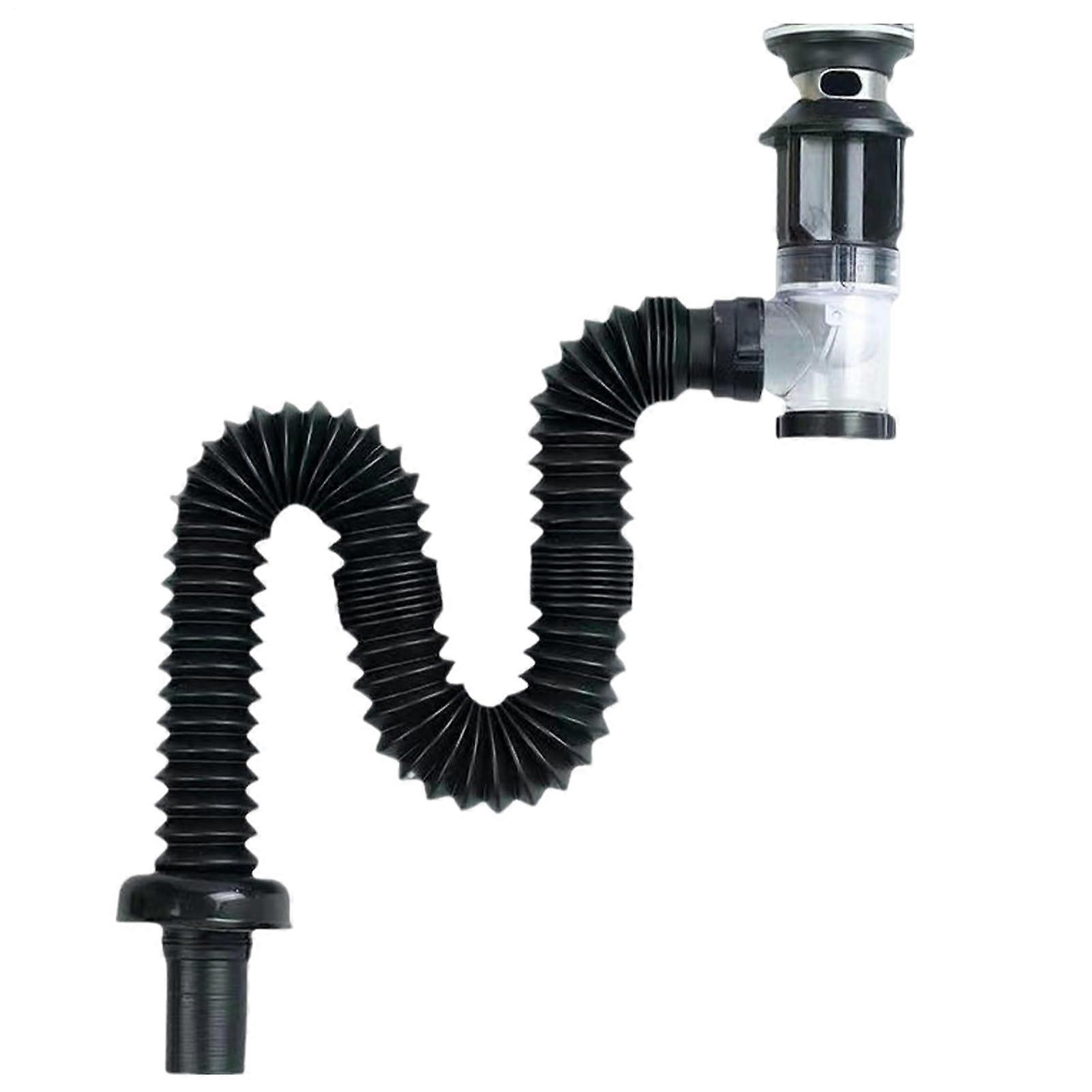 Drain pipe for sink – Expandable, odor pipe to prevent clogs  Quiet, flexible wastewater pipe