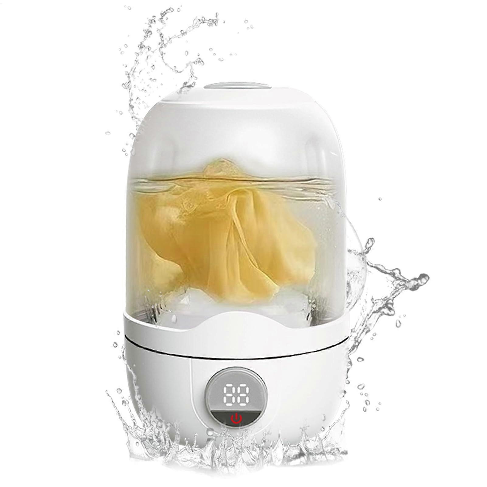 Portable Washing Machine For Socks Towels, 2000 mAh Battery-Powered, Compact Laundry Cup, White 5.59 X 8.27 In
