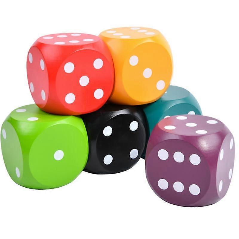 Large Dice, 5PCS Wooden Dice Large, Board Game Dice Wood 50mm