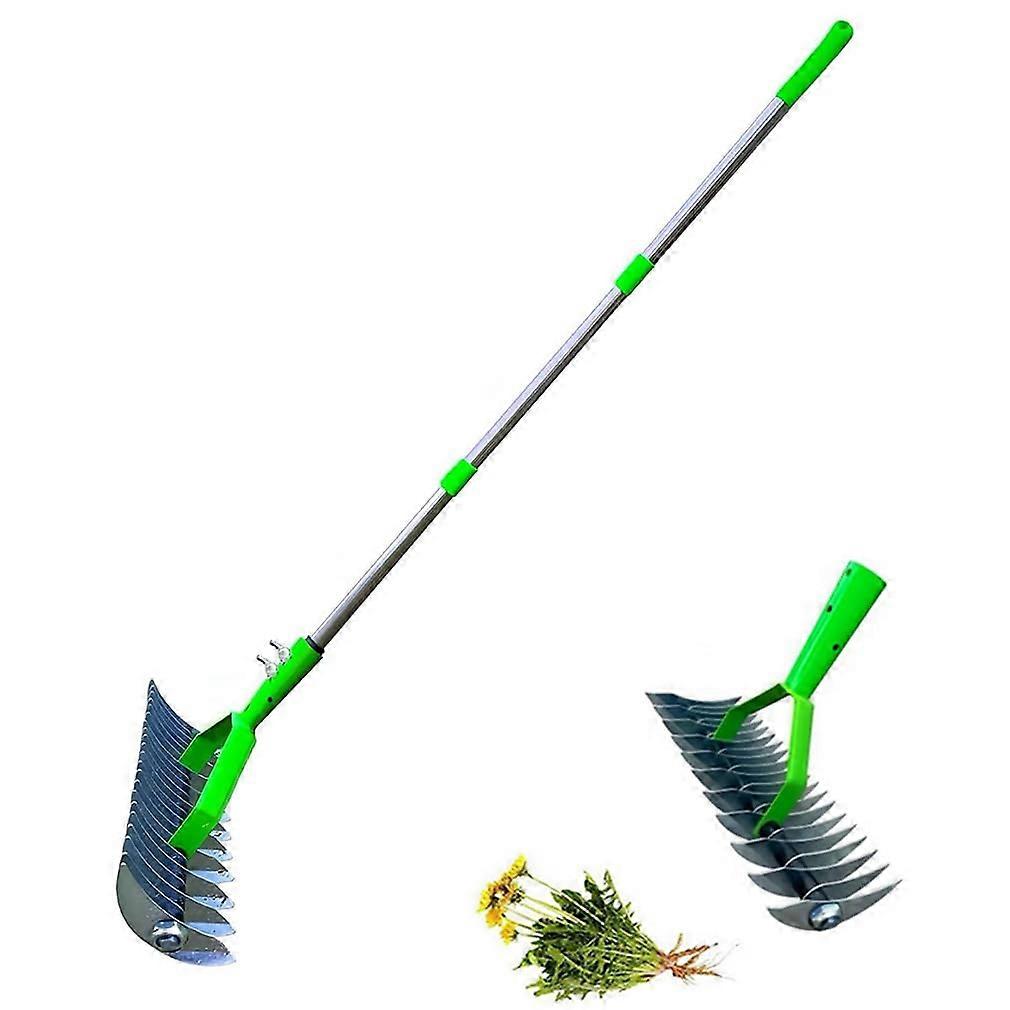 Lawn Aerator Scarifier with Handle, Manual 1.3m Aeration Tool for Lawn Care, Soil Ventilation, and Moss Removal