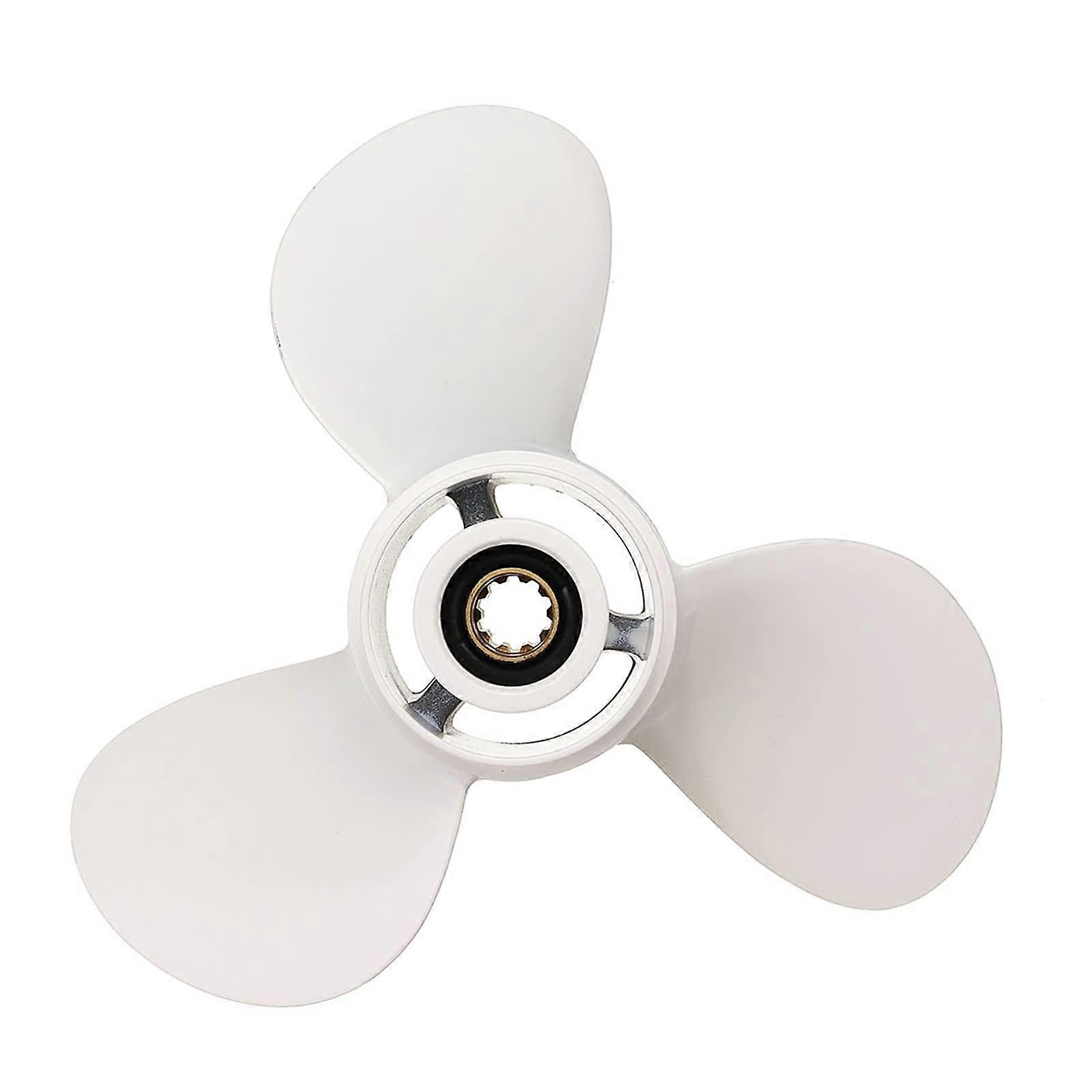664-45949-02-EL Marine Outboard Propeller 9-7/8 X 13 Aluminum Alloy Right Turn 3 Blade White For Yamaha 20-30HP