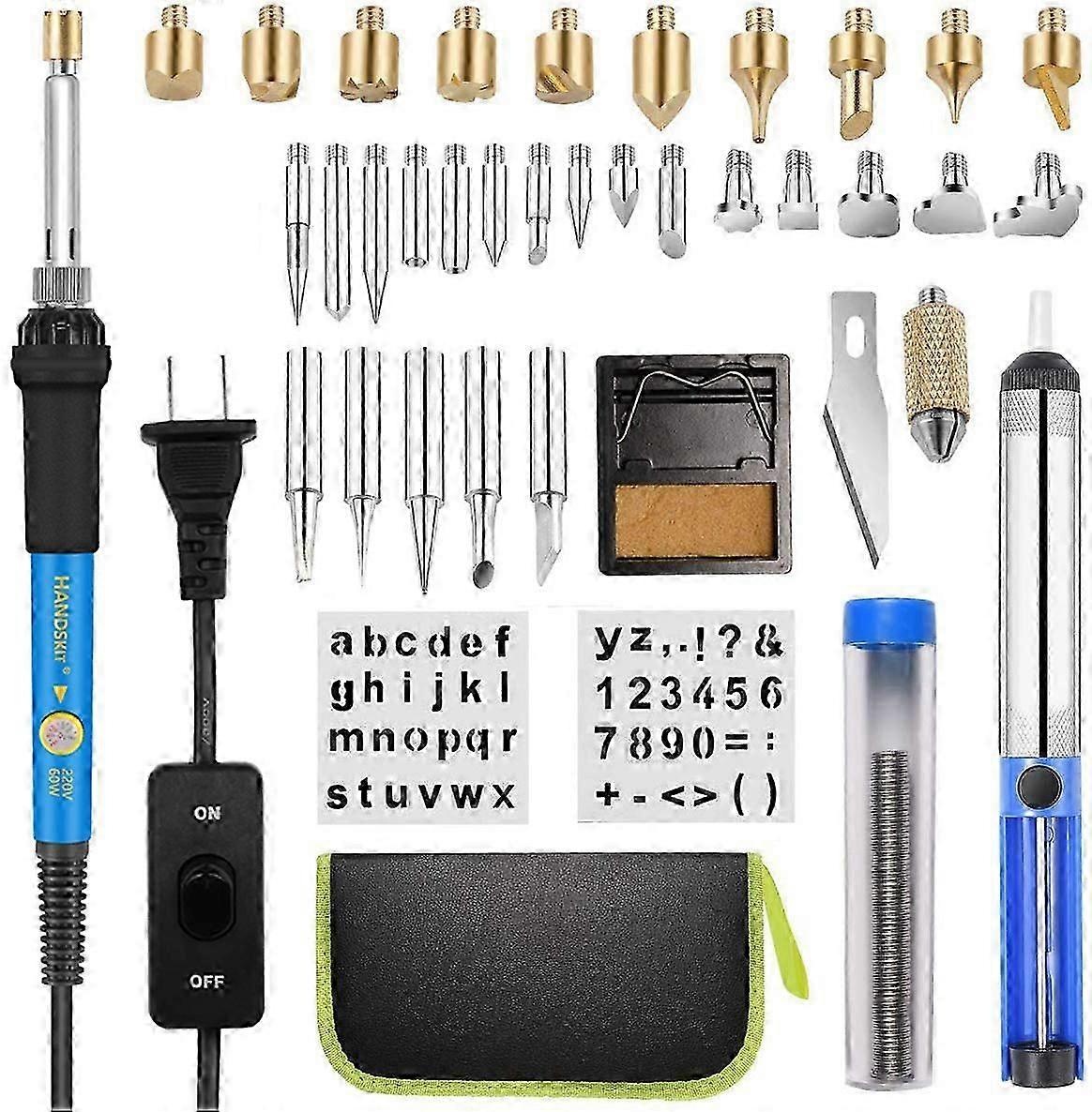 Wood Pyrography KitEtching Tool Kit, 54 PCS Wood Pyrography Kit 60W Adjustable Temperature