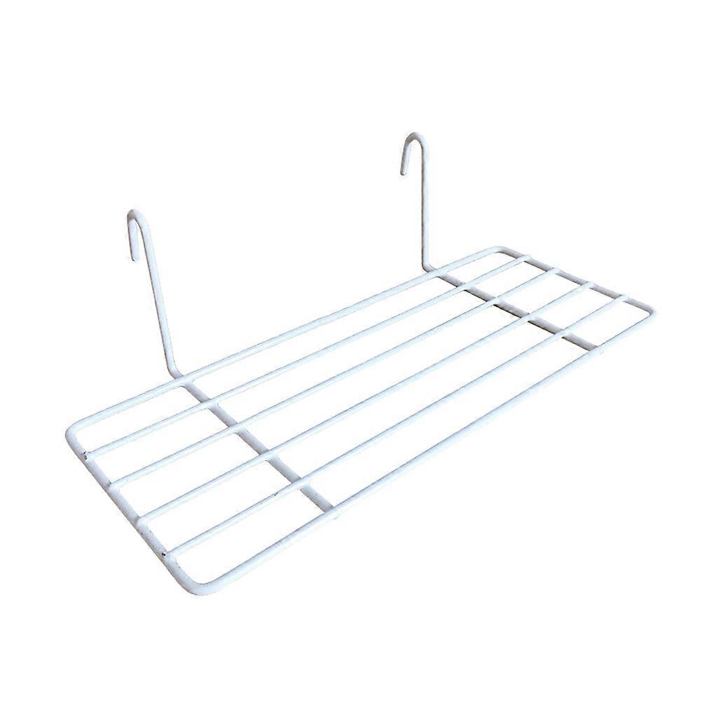 White Iron Wall Organizer with Hanging Wire Shelf for Decoration and Kitchen Storage 1 Piece