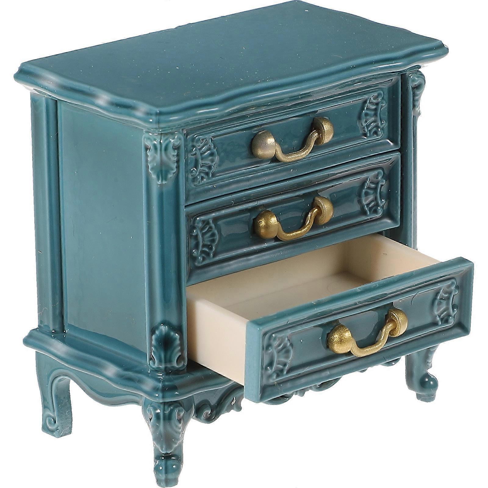 Hemoton Mini House Tiny Furniture 1 Set Artificial Miniature Plastic Cabinet for Kids Pretend