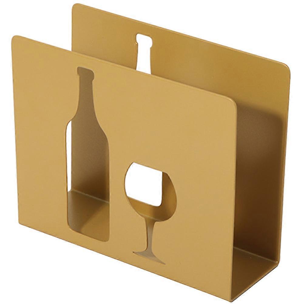 Sturdy Metal Napkin Storage Holder With Hollow-out Design Ideal For Table Decoration At Parties And Restaurants 12X10X4CM 1Pcs