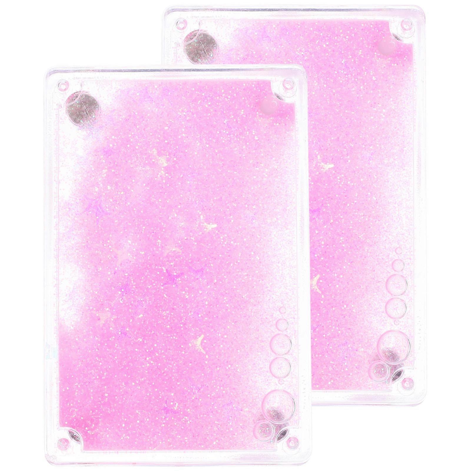 2pcs Magnetic Acrylic Trading Card Case Quicksand Trading Card Sports Card Holder