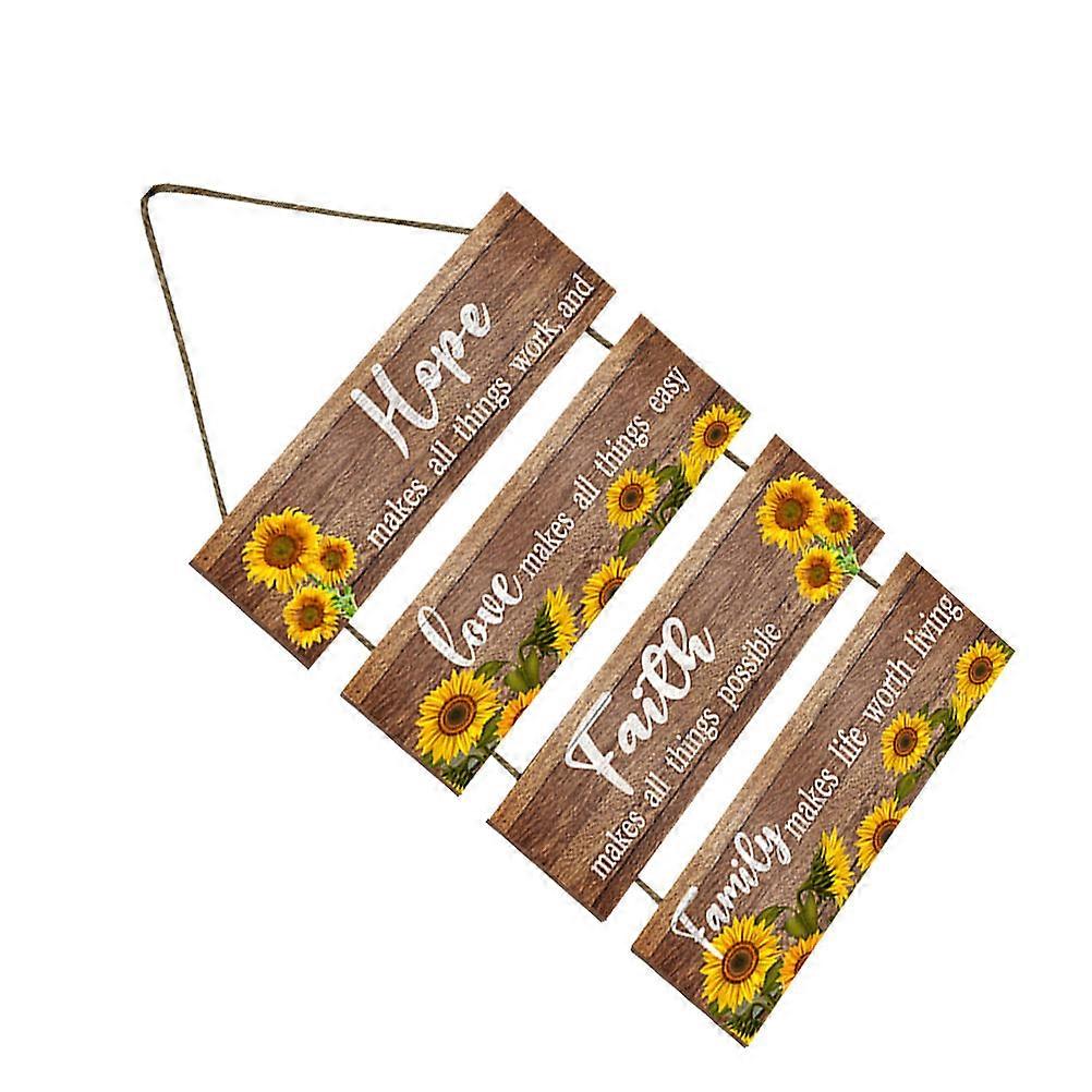 Garden Wall Decorations Summer Style Wall Ornament Door Decorative Pendant Rustic Cottage Multi Wooden Pendant 30X10CM 1Pack