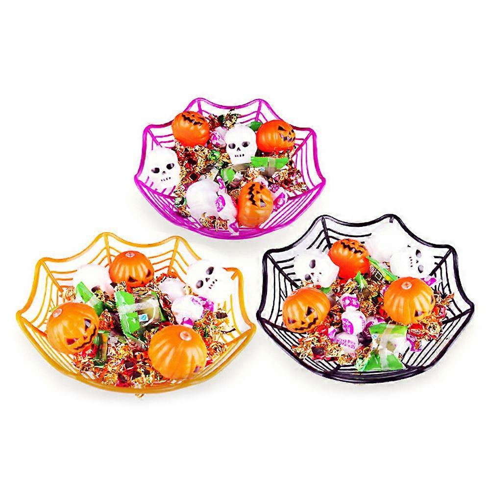 Fruit Basket Spider Web Bowl for Fruit Holding 3Pcs Black