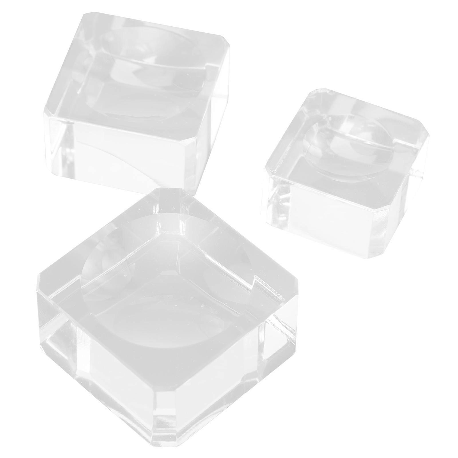 Small Crystal Display Stand 3Pcs Transparent Base For Home Accessory Decoration In Study Room Party Window