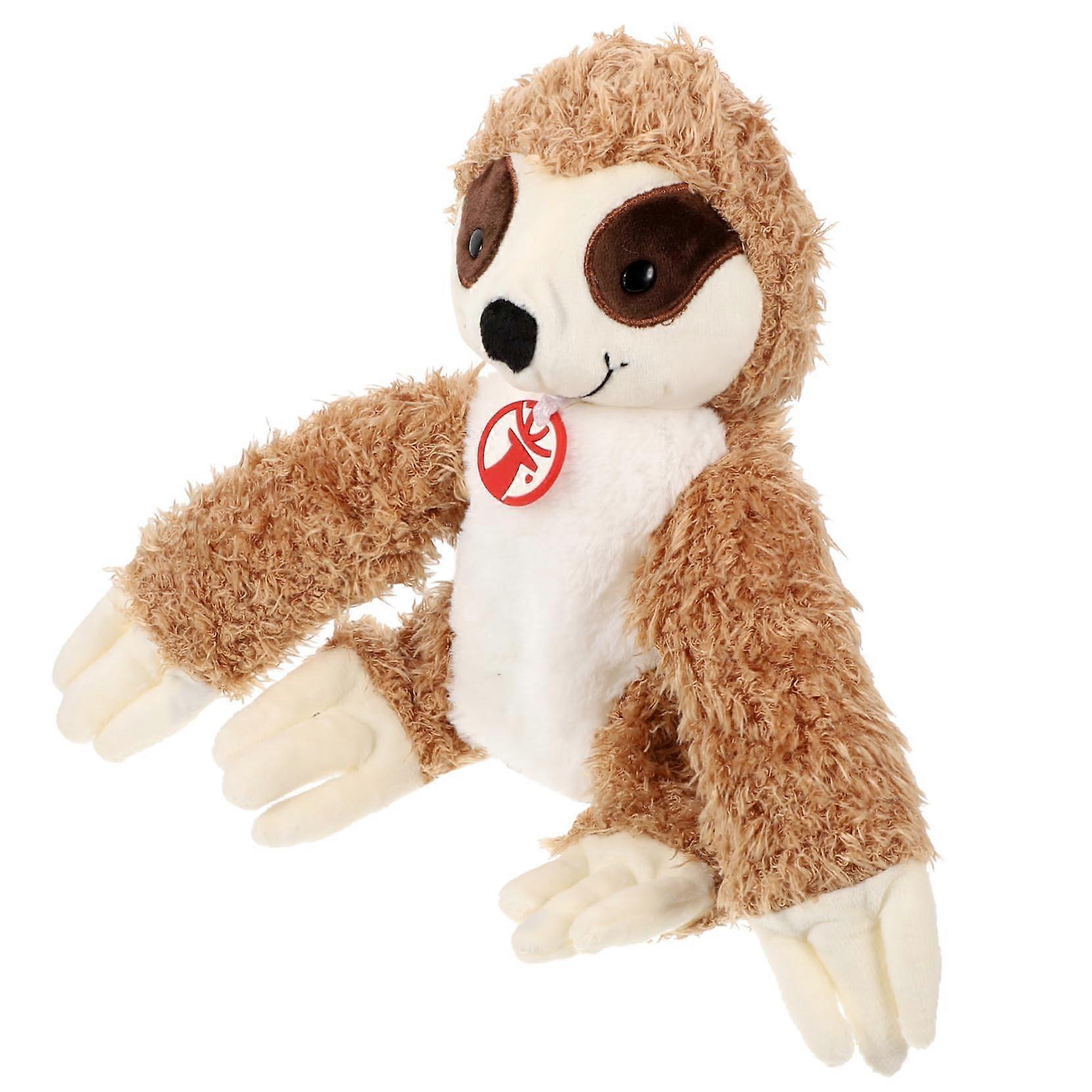 Sloth Hand Puppet Soft Plush Interactive Animal Hand Puppet For Small Hands Educational Language Development Brown