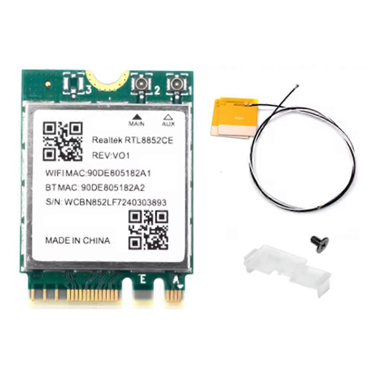 Carte réseau WiFi 6E RTL8852CE M.2 5400 Mbps 802.11AX BT 5.3 Adaptateur sans fil tribande 2,4/5/6 GHz pour 10/11