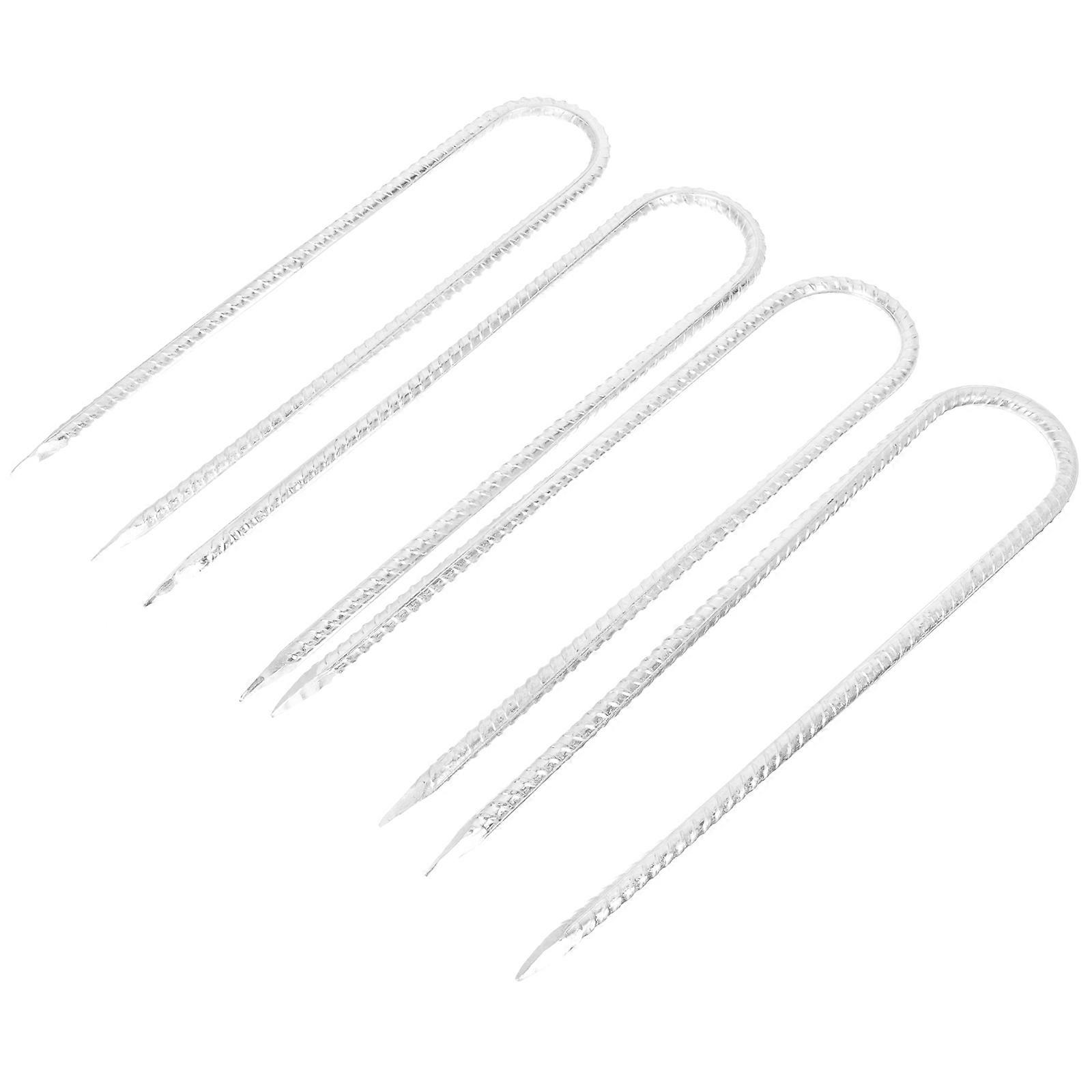 4pcs Heavy Duty U Shaped Steel Ground Pegs for Trampoline, Tent & Outdoor Use – Durable, Lightweight & Easy to Install Stakes for Camping & Garden