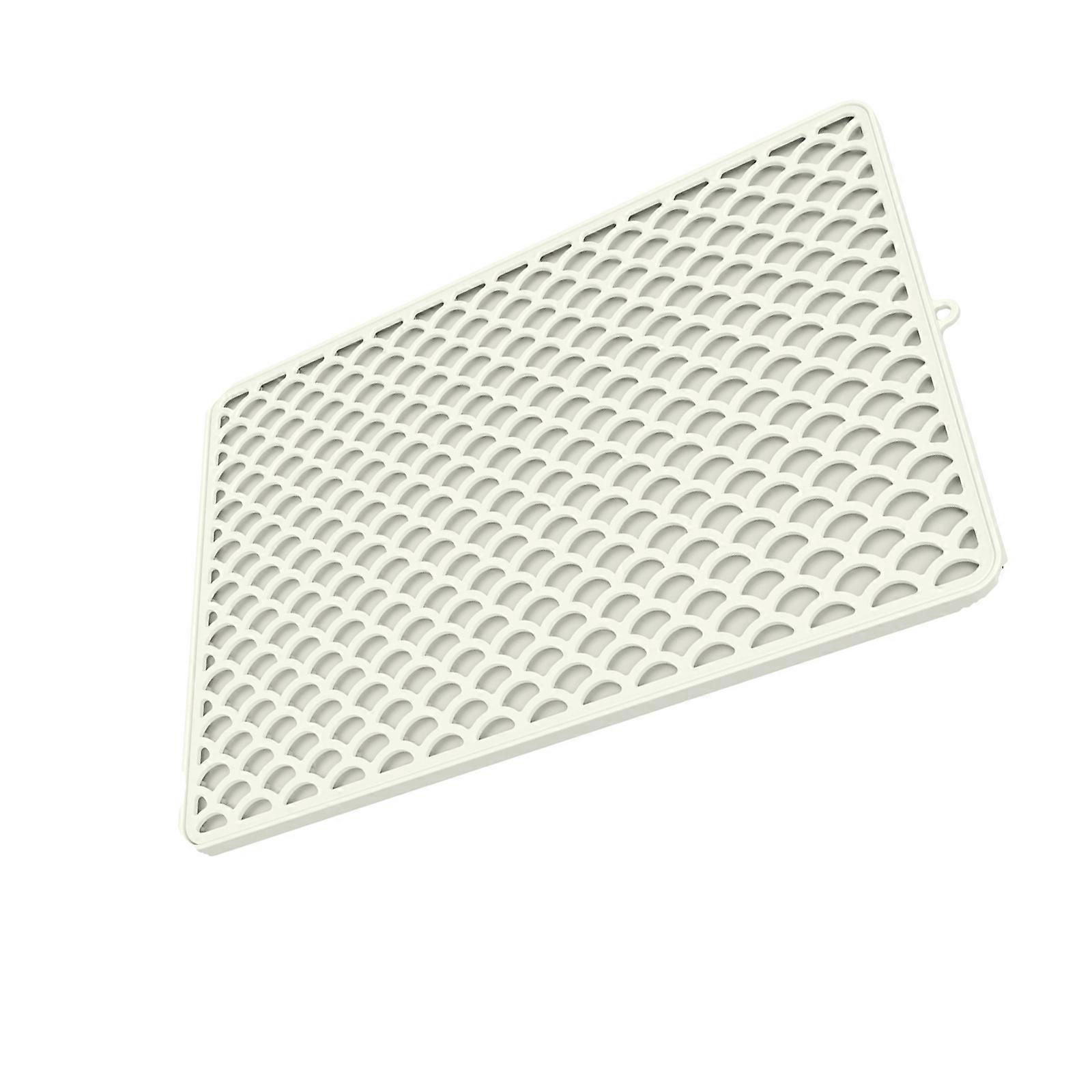 Double Function Silicone Cats Mat Removable Layer Waterproof Base Foldable Design For Litter Tracking Control And Storage  Beige