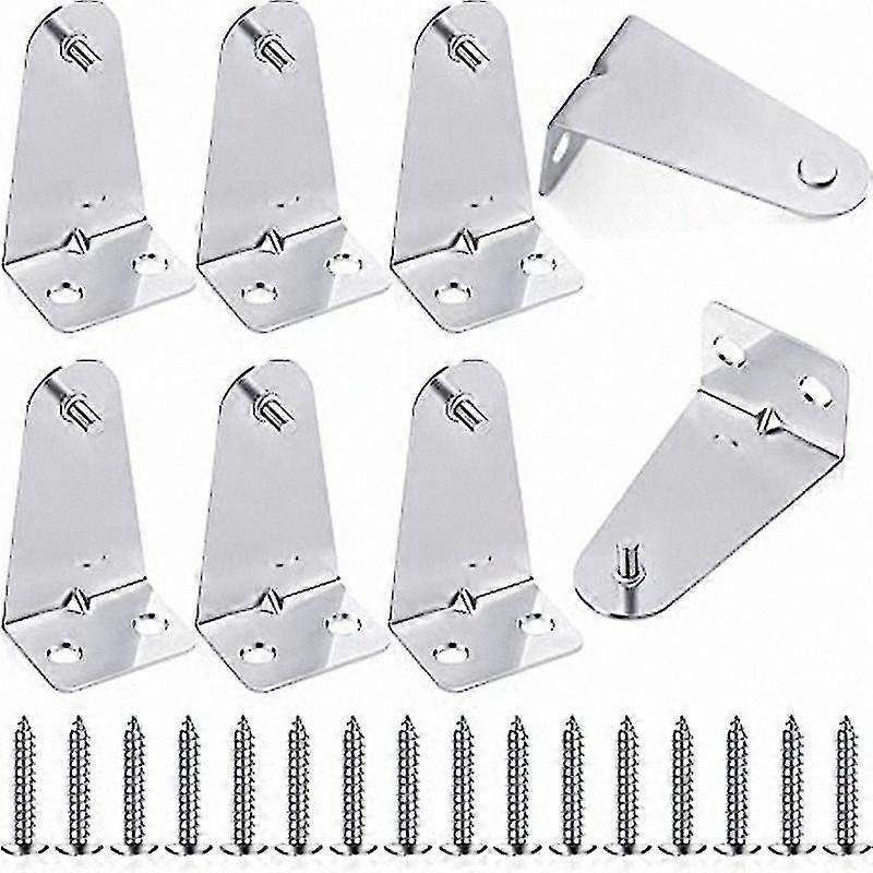 Silver Metal Brackets for Horizontal Blinds, Set of 8 Hold Down Clips with Screws, Replacement Blind Holders for Shades