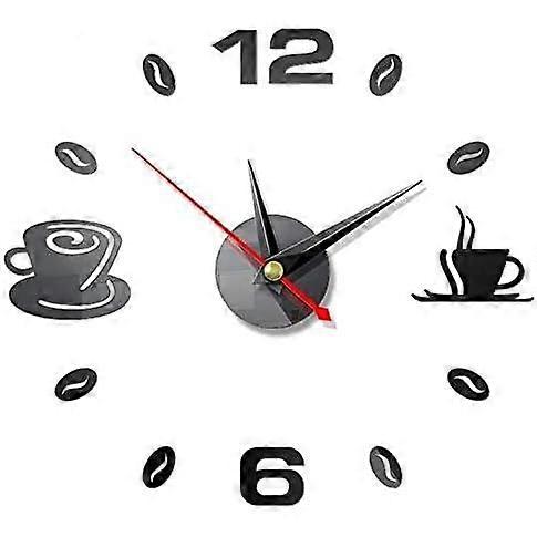 DIY 3D Wall Clock, Large Silent Clock, Metal Mirror