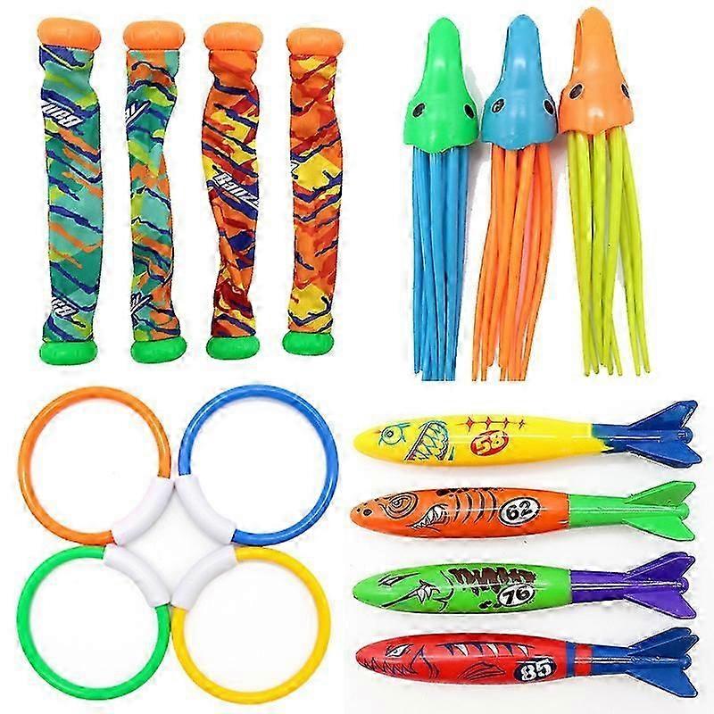 Underwater Diving Torpedo Toy Set for Swimming Training and Pool Games
