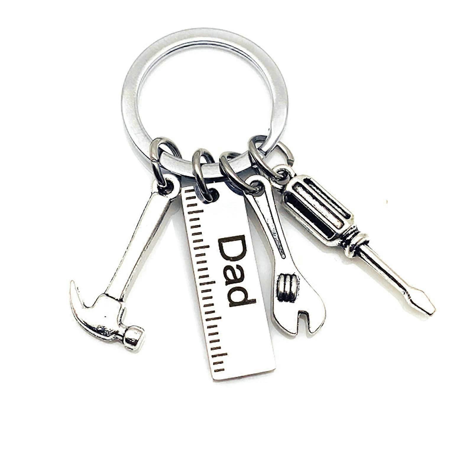 Keychain Set with Hammer Screwdriver Wrench Tools for Boyfriend Girlfriend and Dad Drive Safe