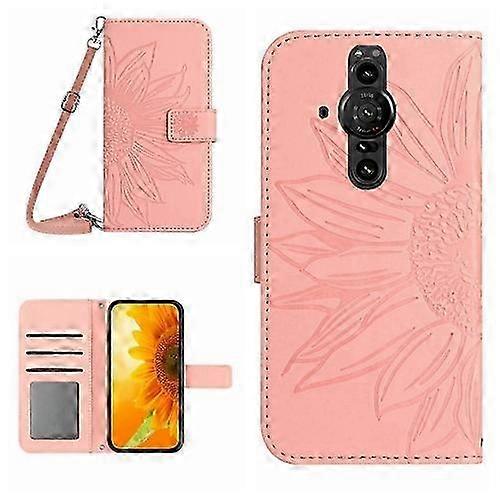 For Sony Xperia Pro-I Skin Feel Sun Flower Pattern Flip Leather Pho...