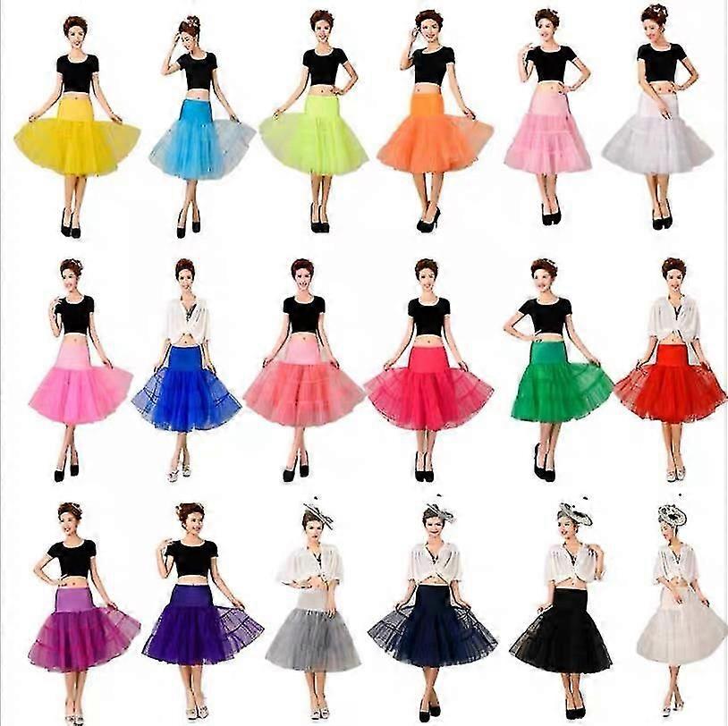 50s تأثيري خمر تنورة العظم روك الكرة تنورة الباليه تنورة الزفاف ثوب نسائي 36 الألوان
